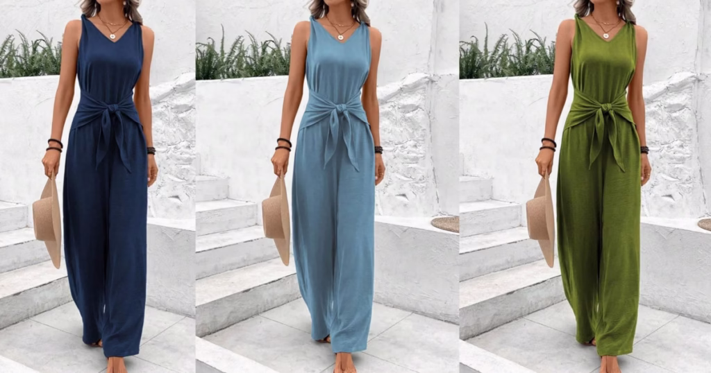 Geometric Vintage Summer Jumpsuit